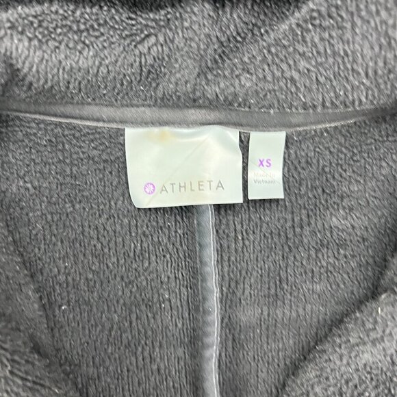 Athleta Asymmetrical Zip Up Hoodie Jacket Womens Size XS Thumb Holes Black - Picture 4 of 8